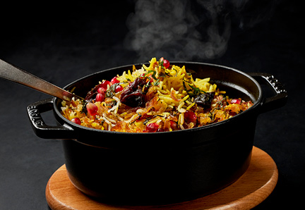 Our monthly changing curries and biryanis