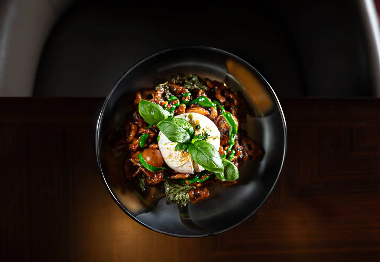  Crispy Lotus Stem Chaat with Burrata at Amaya